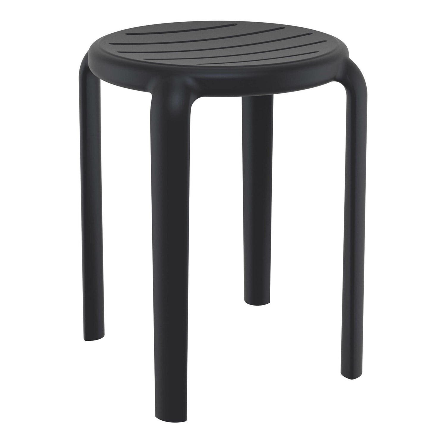 Shower stool "Tom" black colour side view