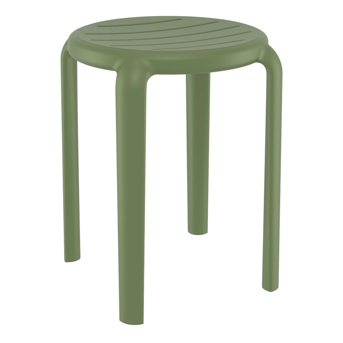 Shower stool "Tom" olive green side view