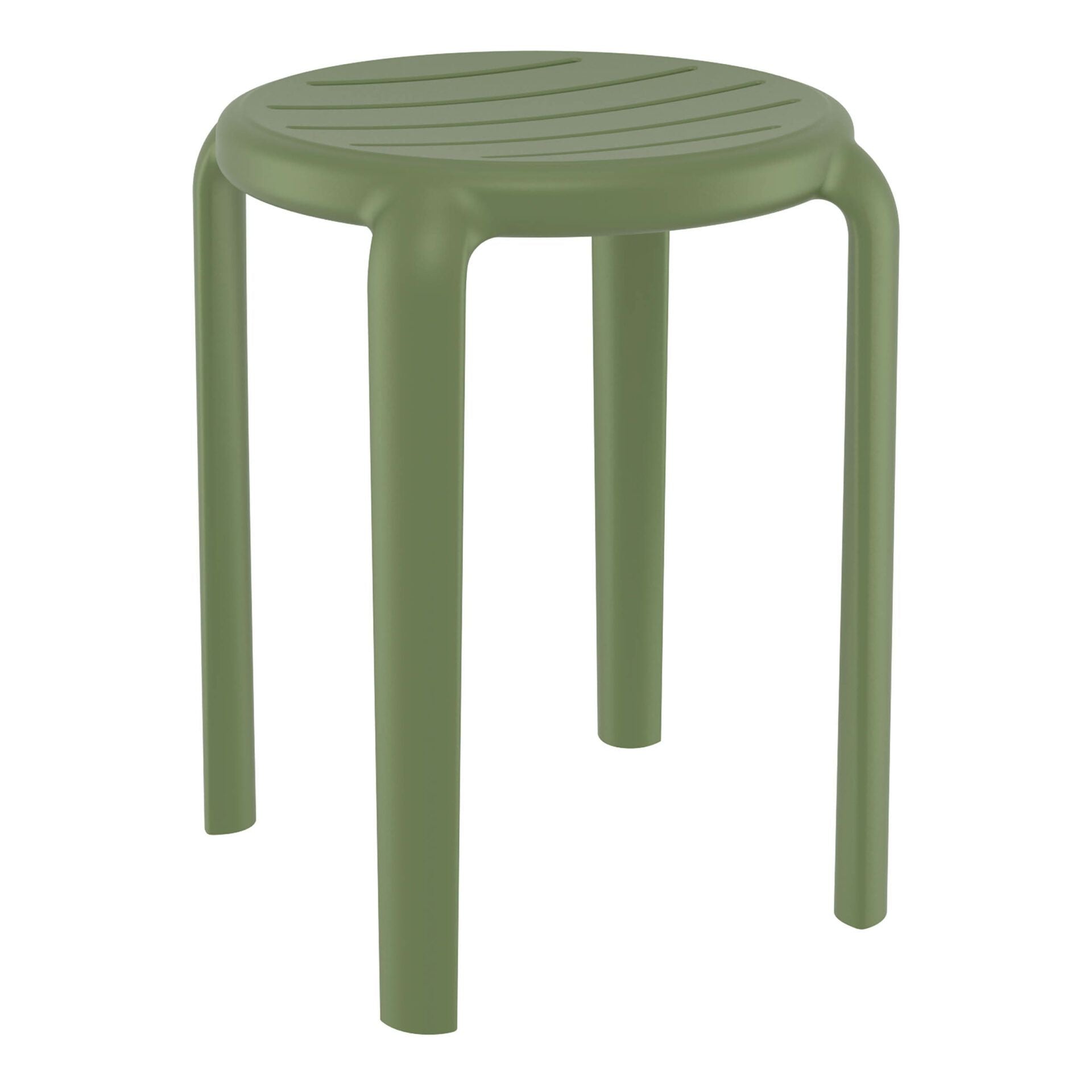 Shower stool "Tom" olive green side view