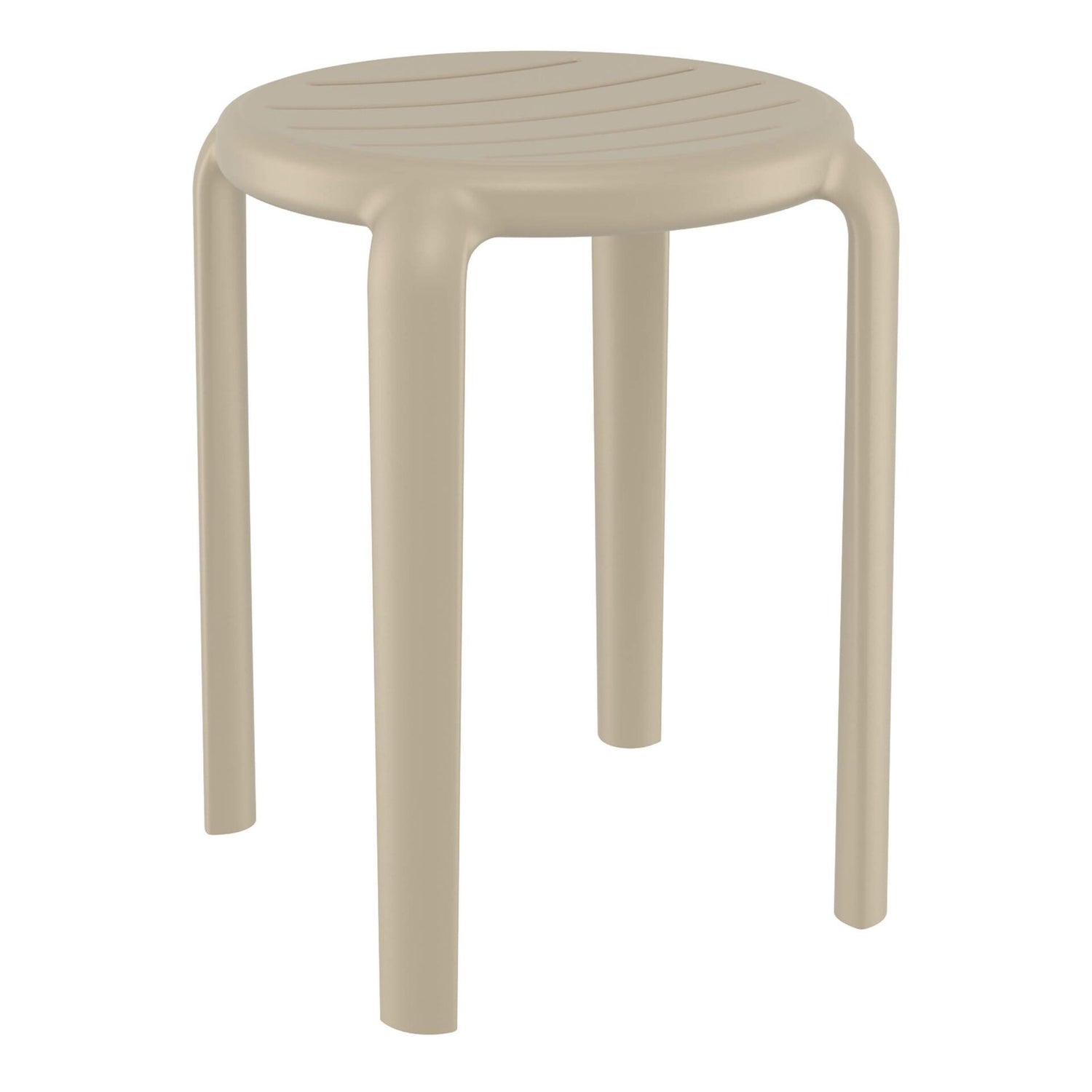 Shower stool "Tom" taupe front side view