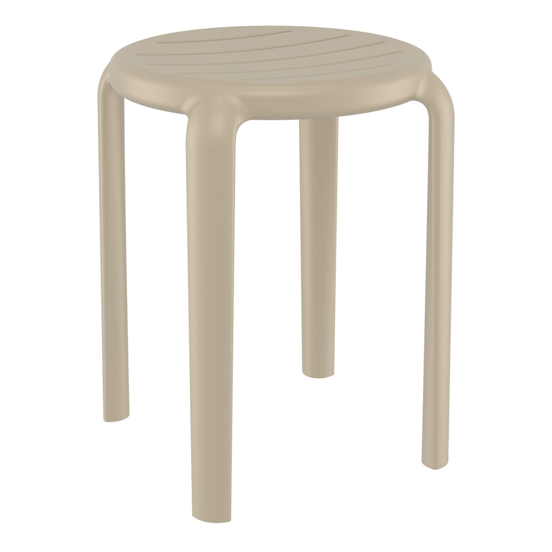 Shower stool "Tom" taupe front side view