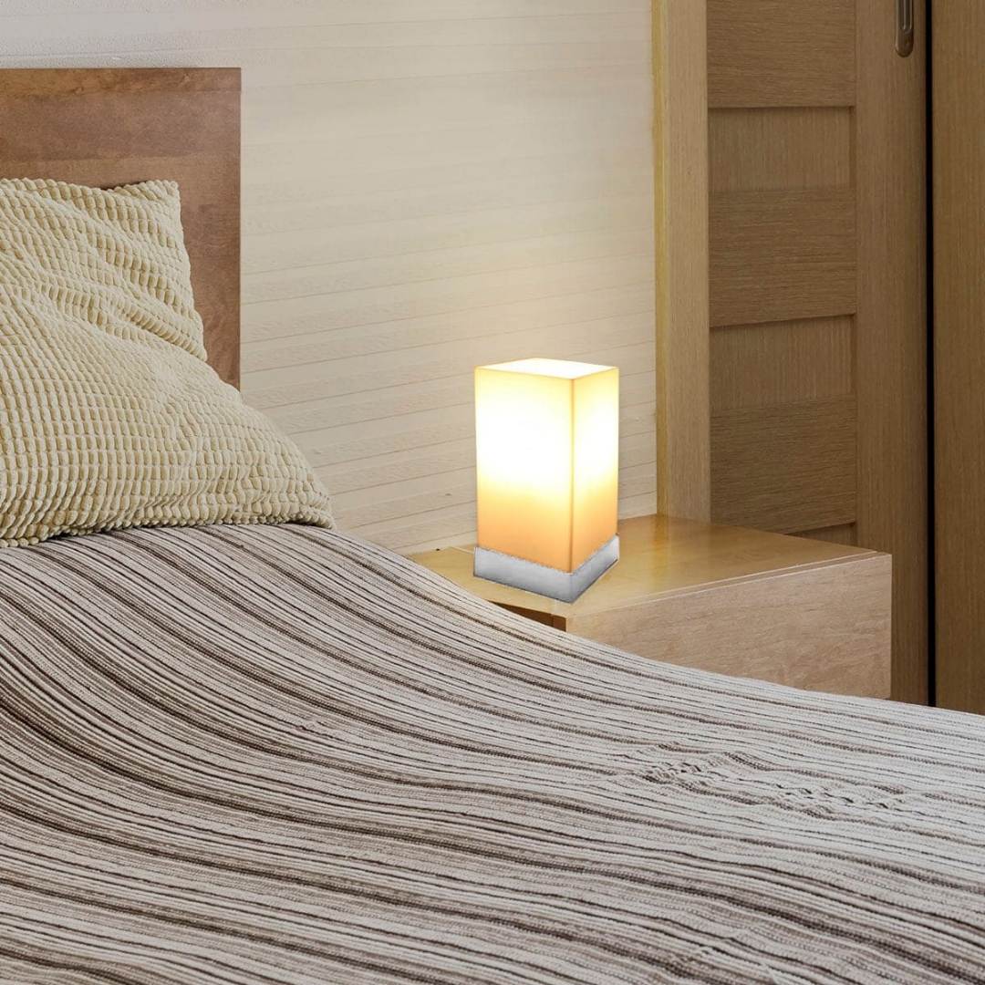 Touch lamp next to bed
