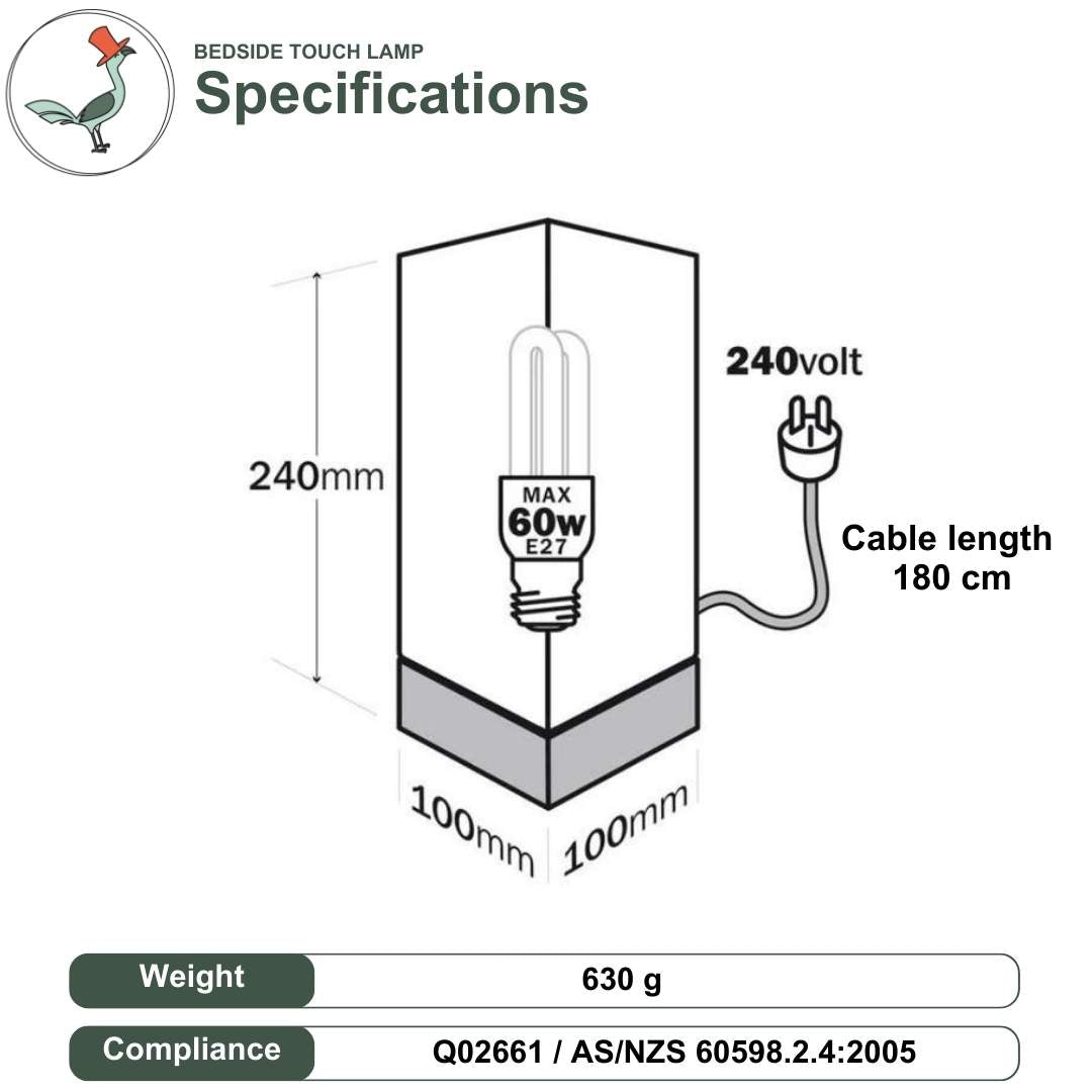 Specifications of Better Living Touch Lamp