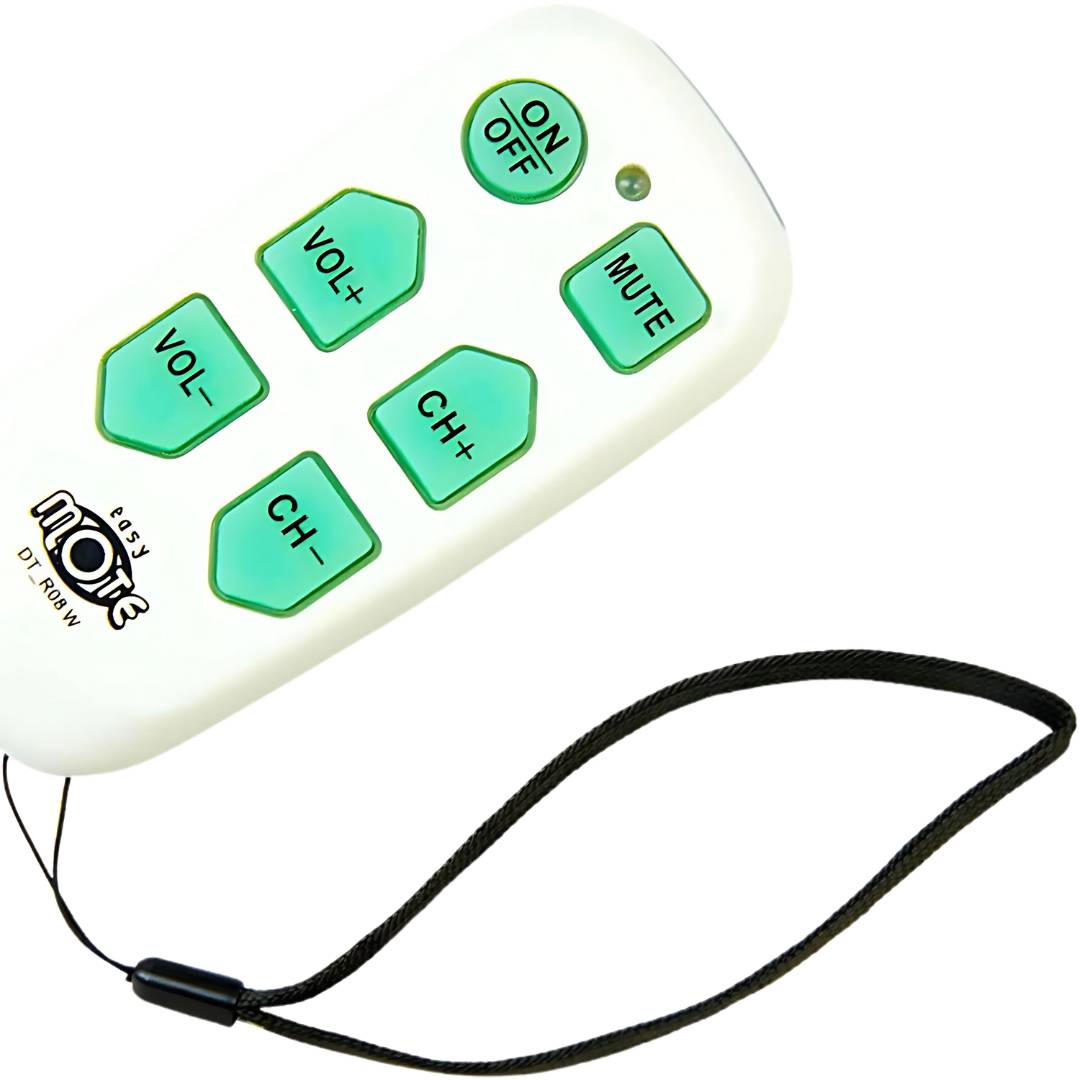 Big button TV remote with wrist strap