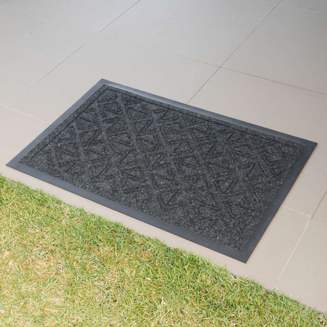 Non-slip outdoor mat on patio