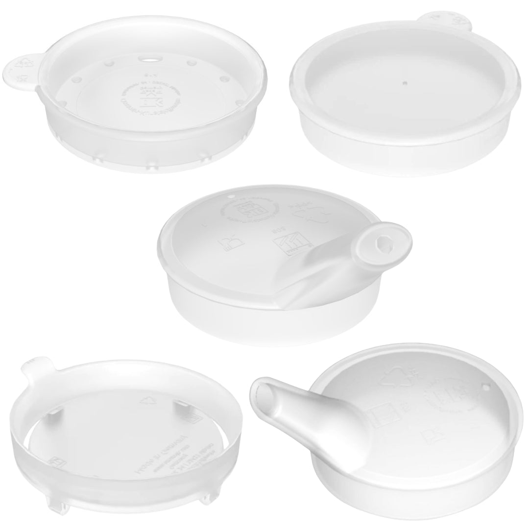 four different types of drinking lids for Ornamin mugs and cups