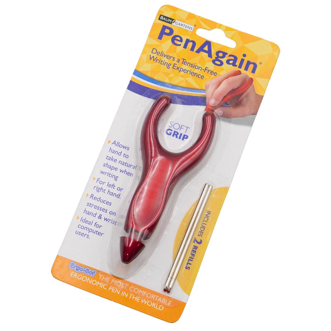 red coloured pen for arthritic hands in packet