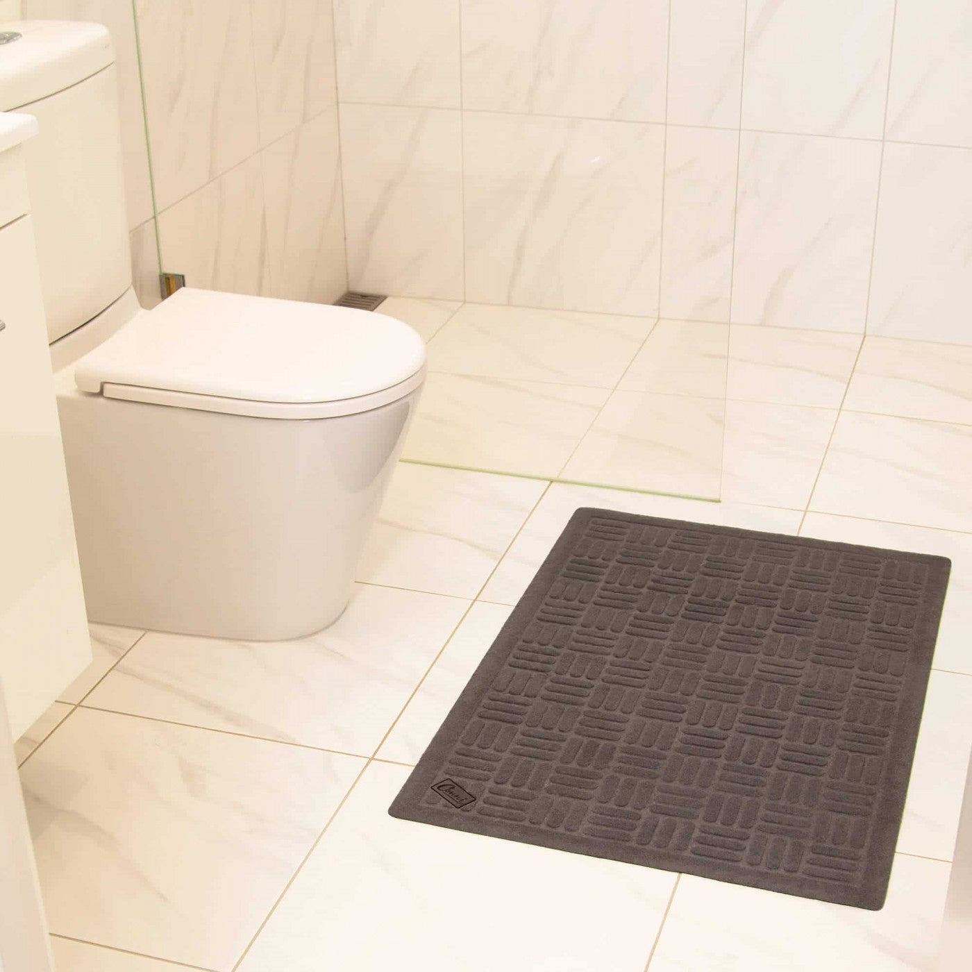 Conni anti-slip mat in bathroom charcoal colour