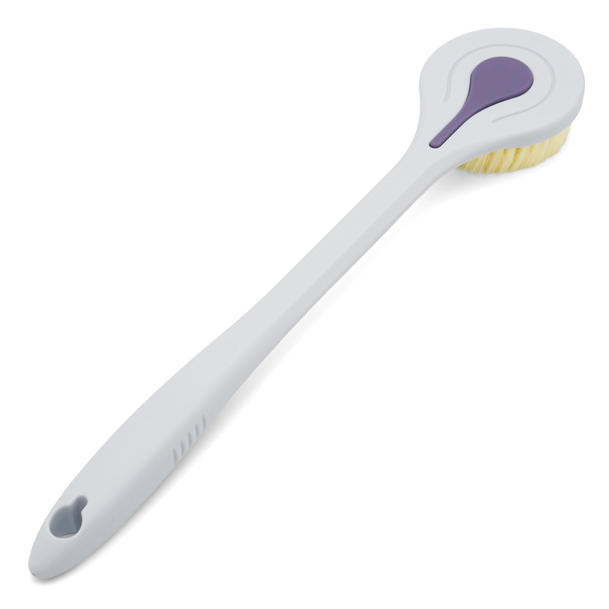 long handled back scrubber in light grey colour