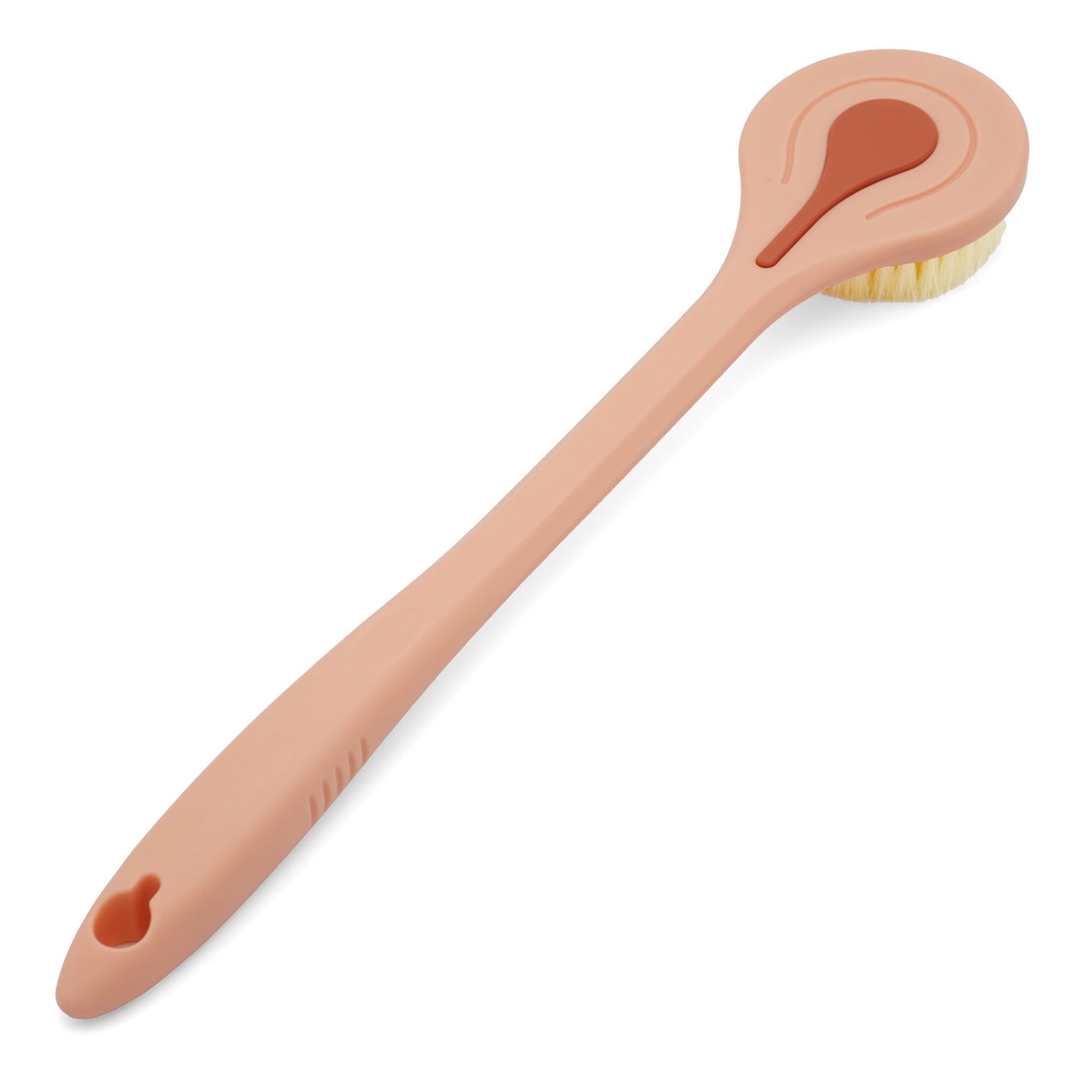 long handled back scrubber in peach colour