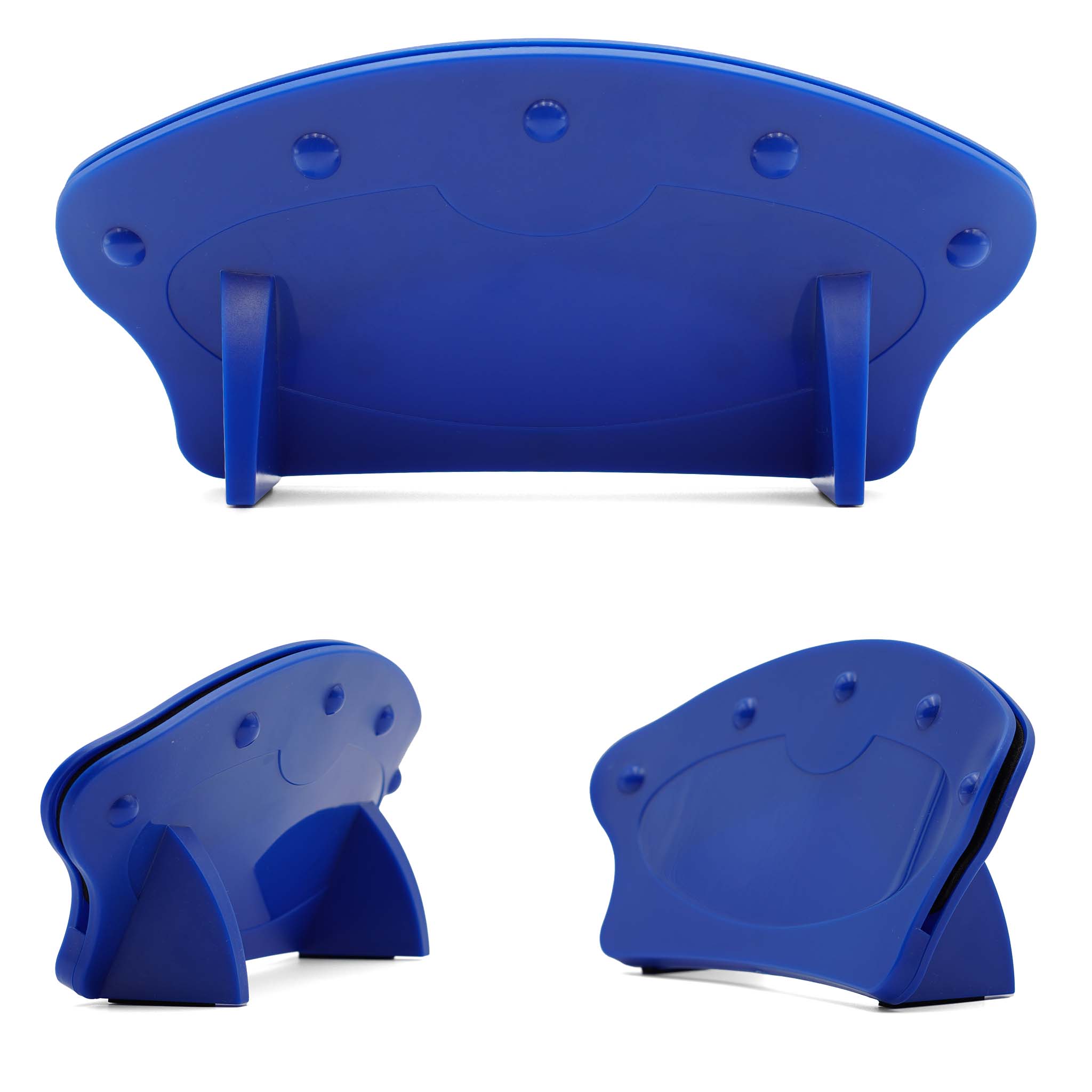 blue playing card holder side and back views