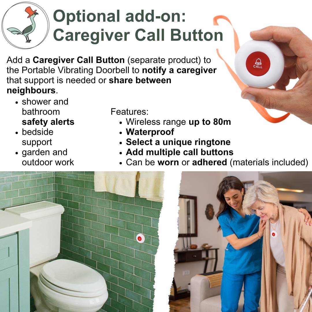 detailed view of the caregiver call button