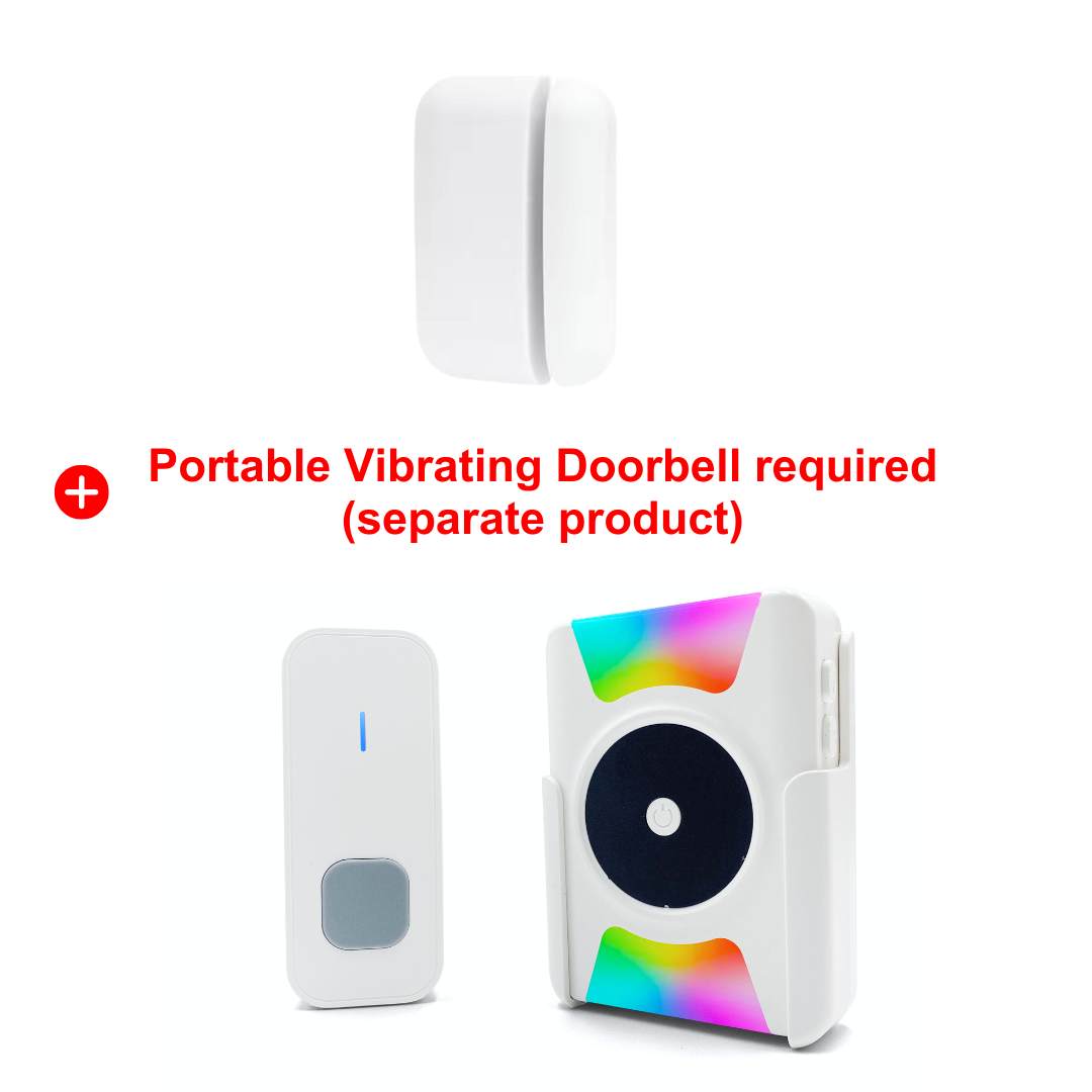 Door entry alert with portable vibrating doorbell