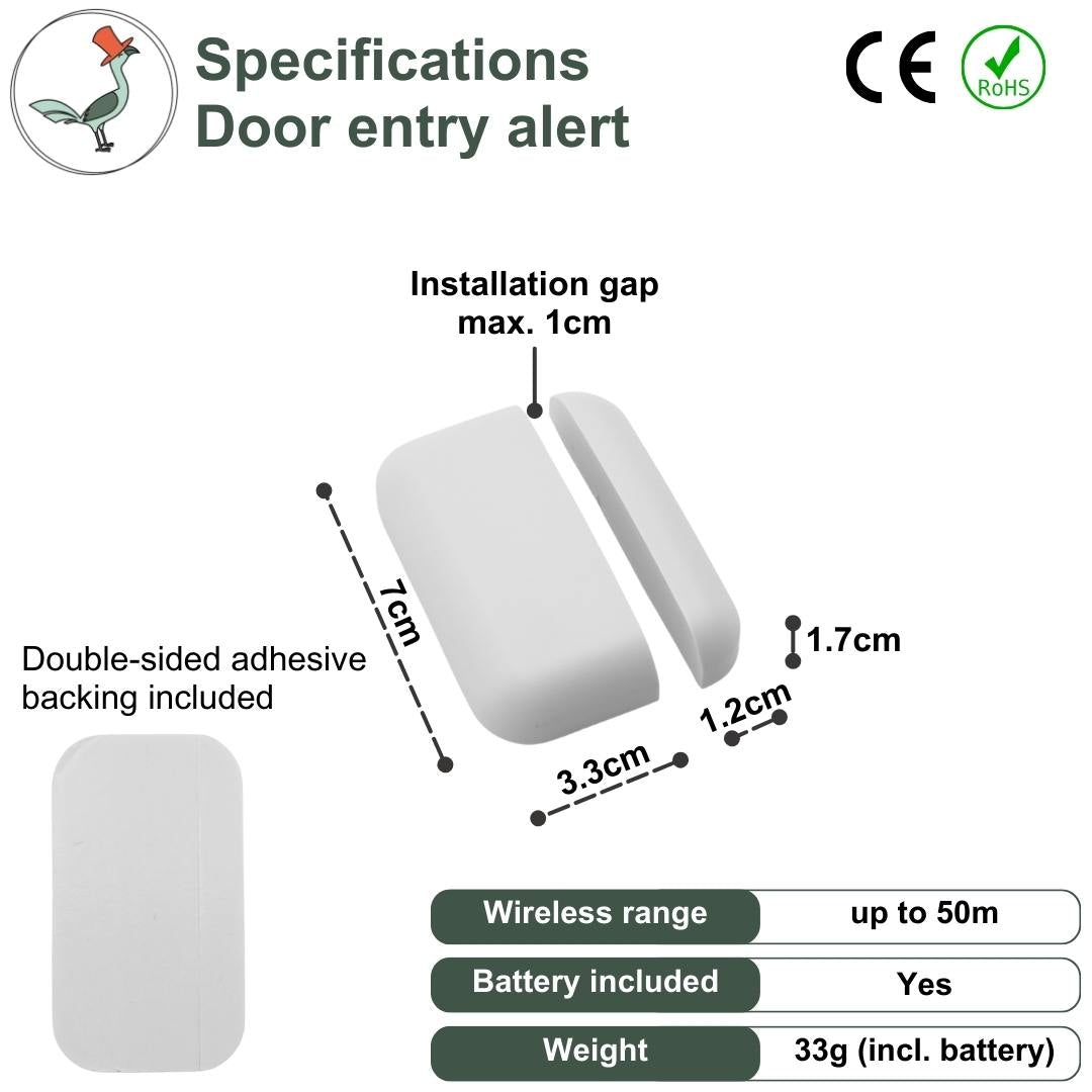 specifications of the door entry alert