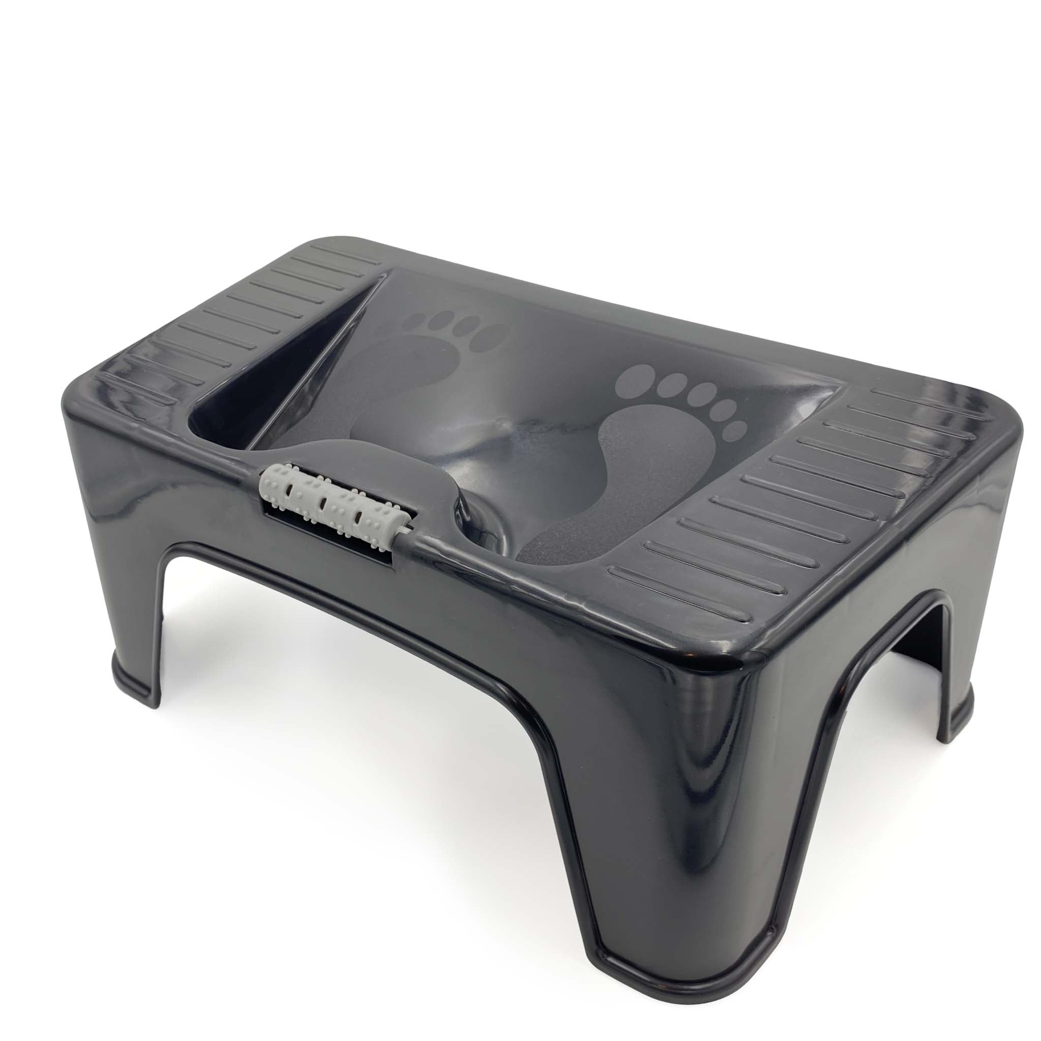 flat shower foot stool in black