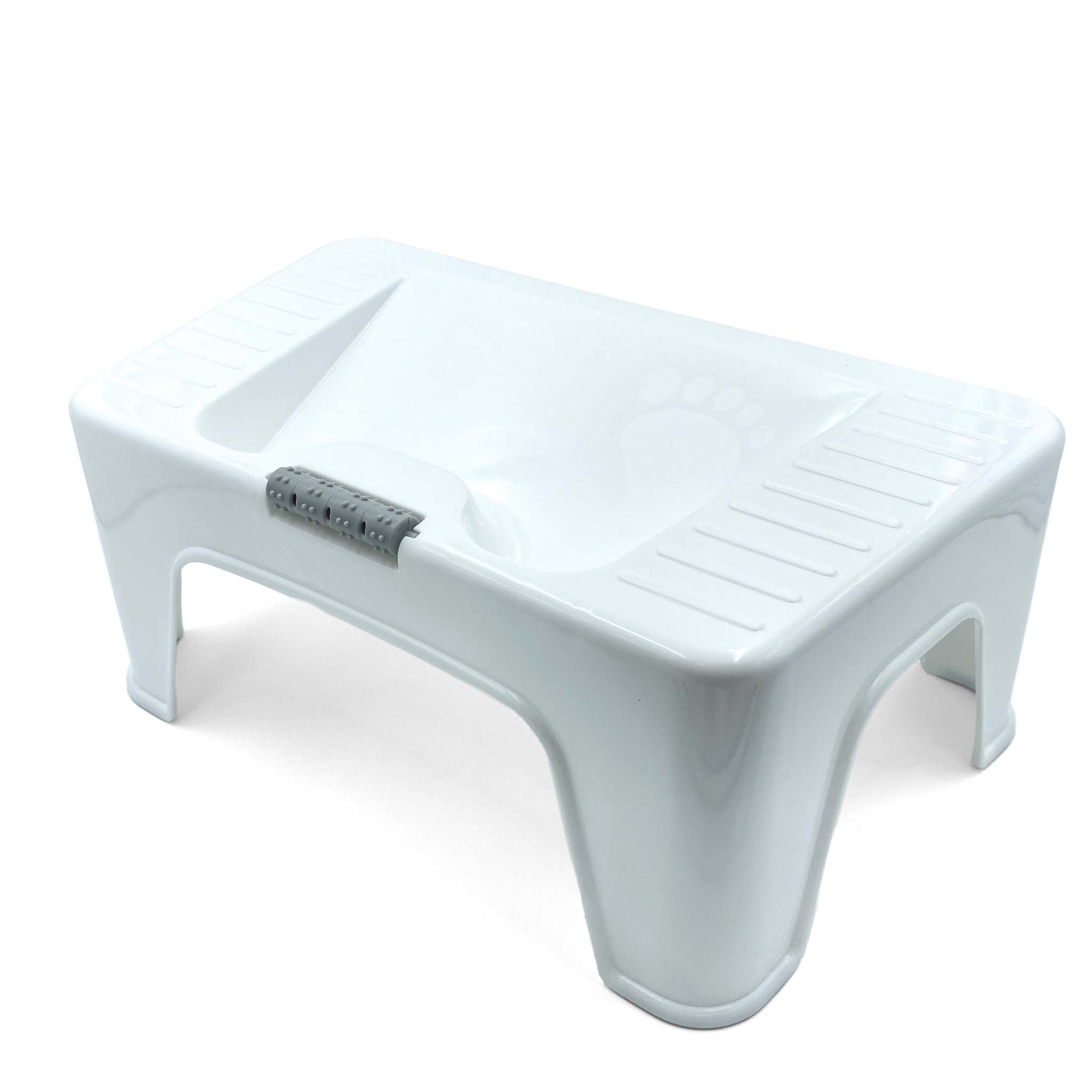 flat shower foot stool in white