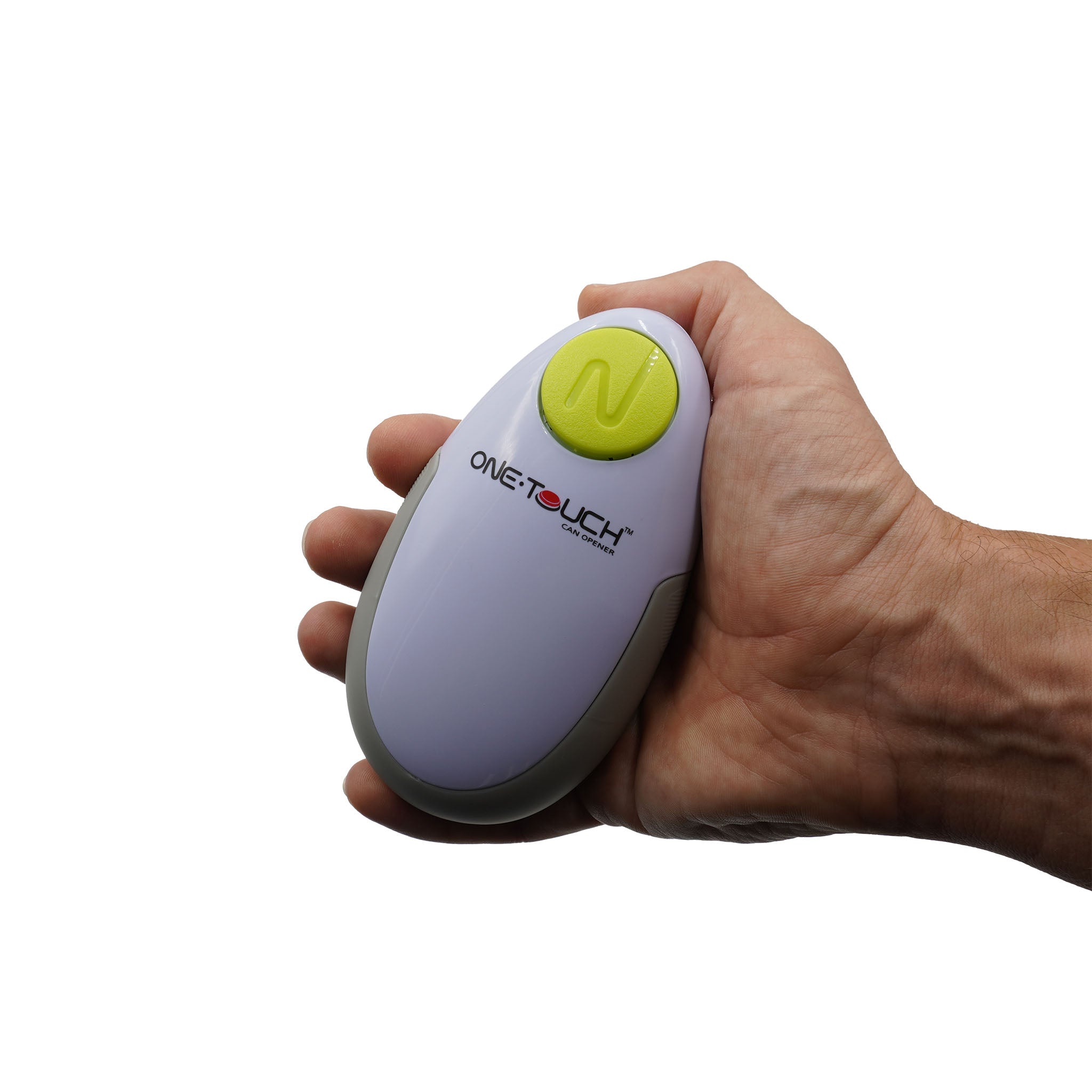 Hand holding One Touch can opener