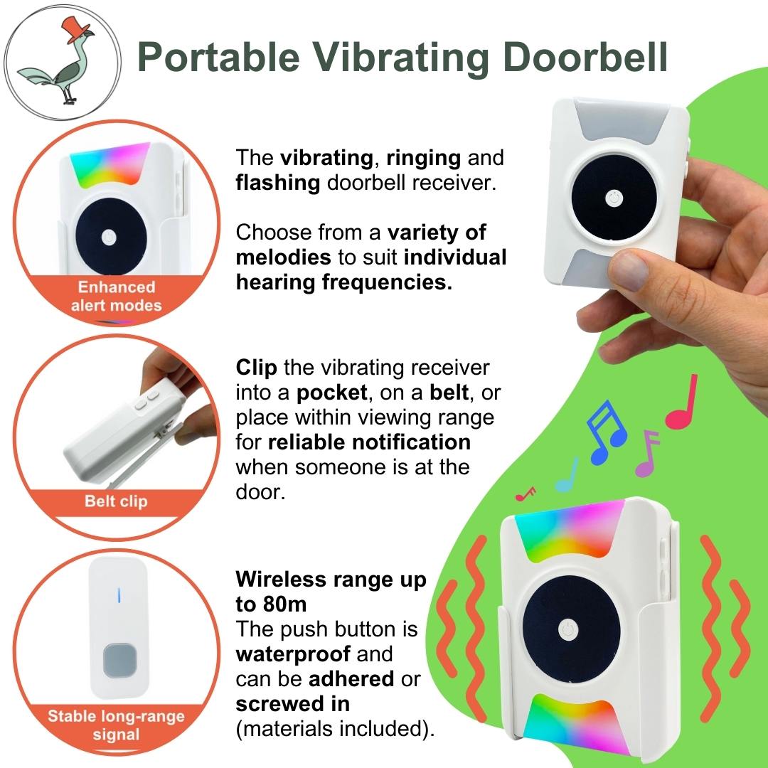detailed view of the portable vibrating doorbell
