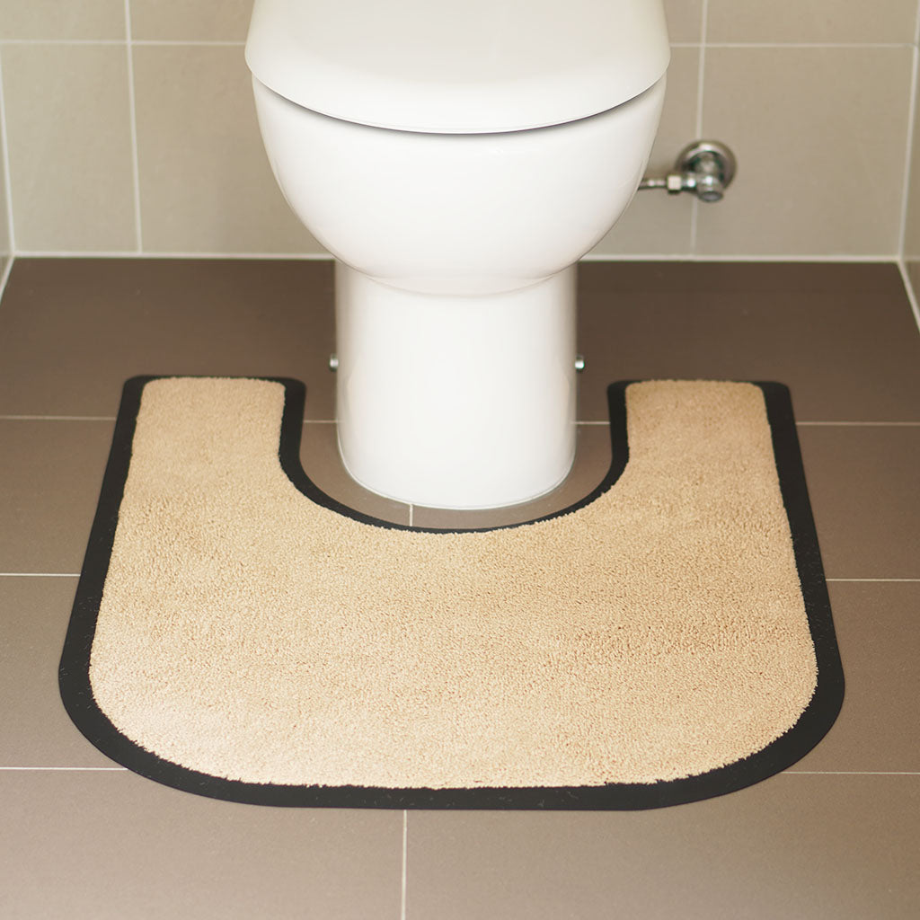 Betterliving beige non-slip toilet mat under toilet