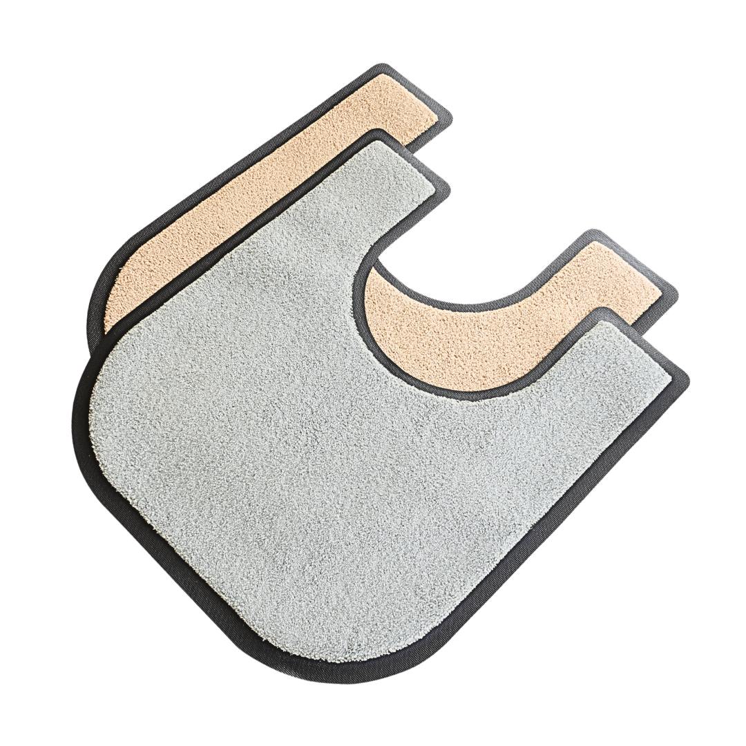 Betterliving beige and dove grey non-slip toilet mats