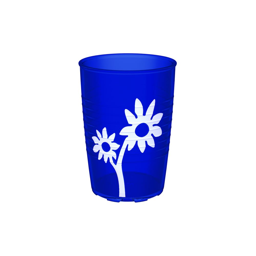 Ornamin plastic cup with grip rings in blue