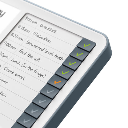Day Hub dementia daily task reminder clock check off tasks buttons