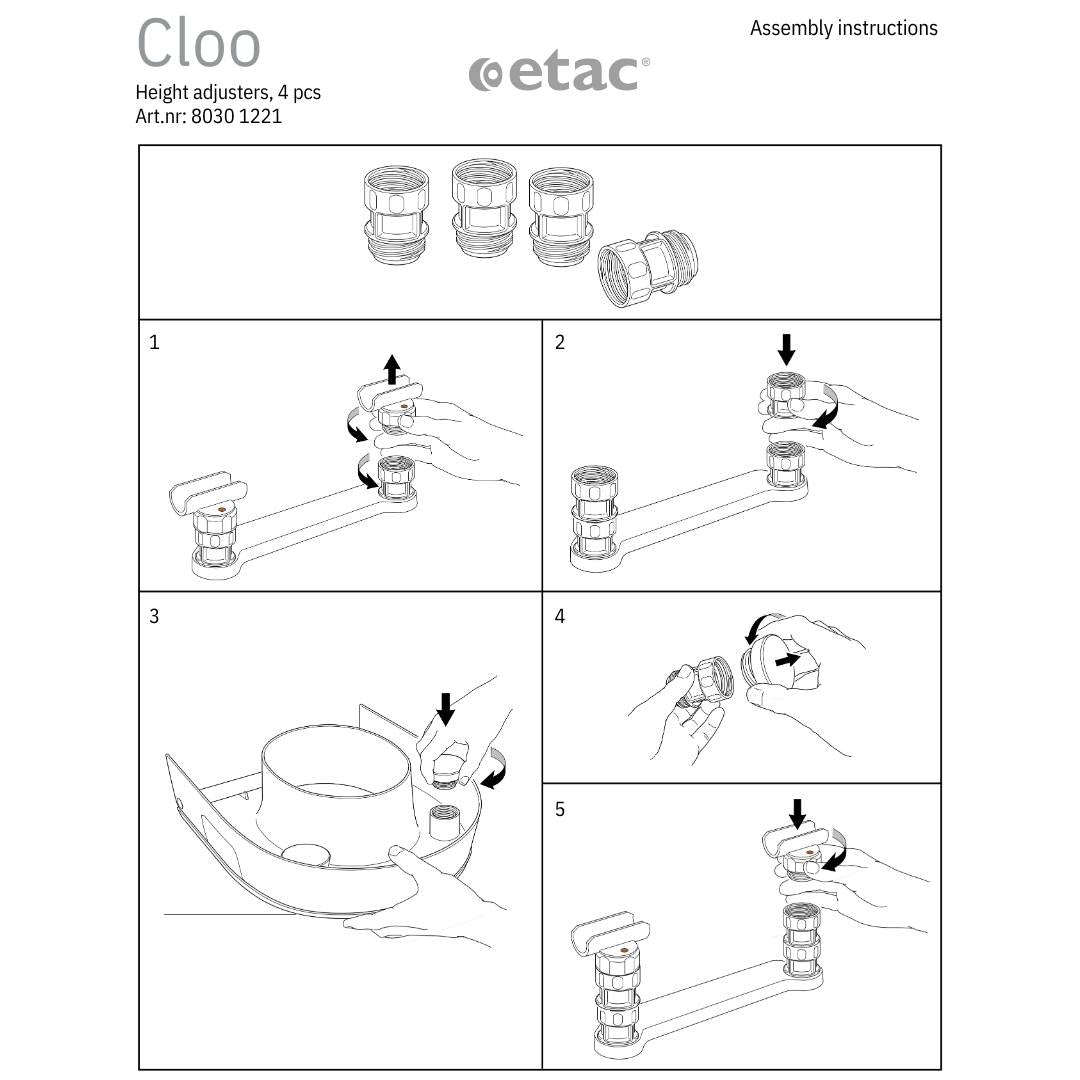 Etac Cloo height adjusters assembly instructions