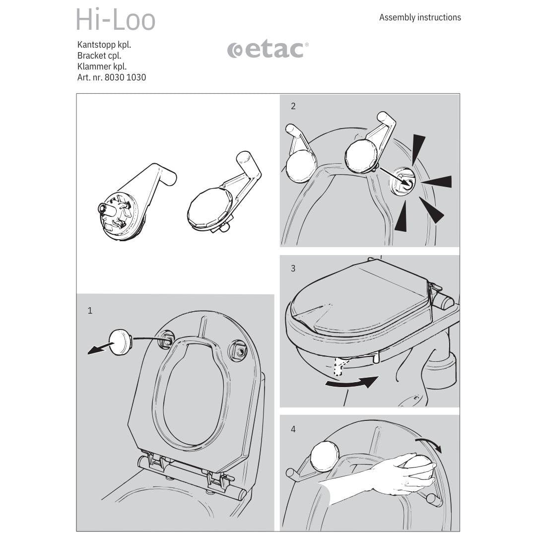 Etac Hi-Loo brackets assembly instructions