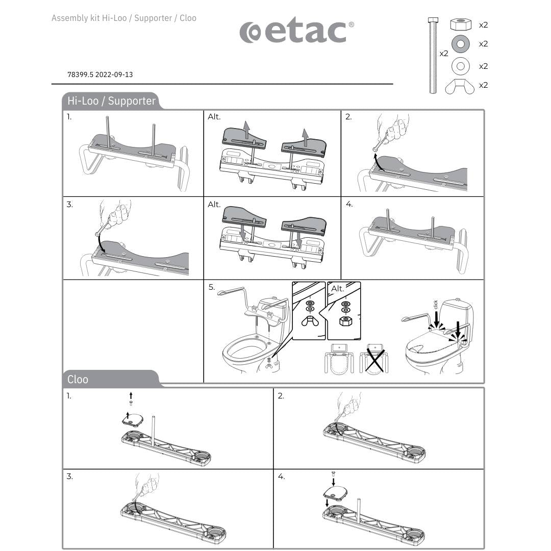 Etac limited space attachment kit assembly instructions