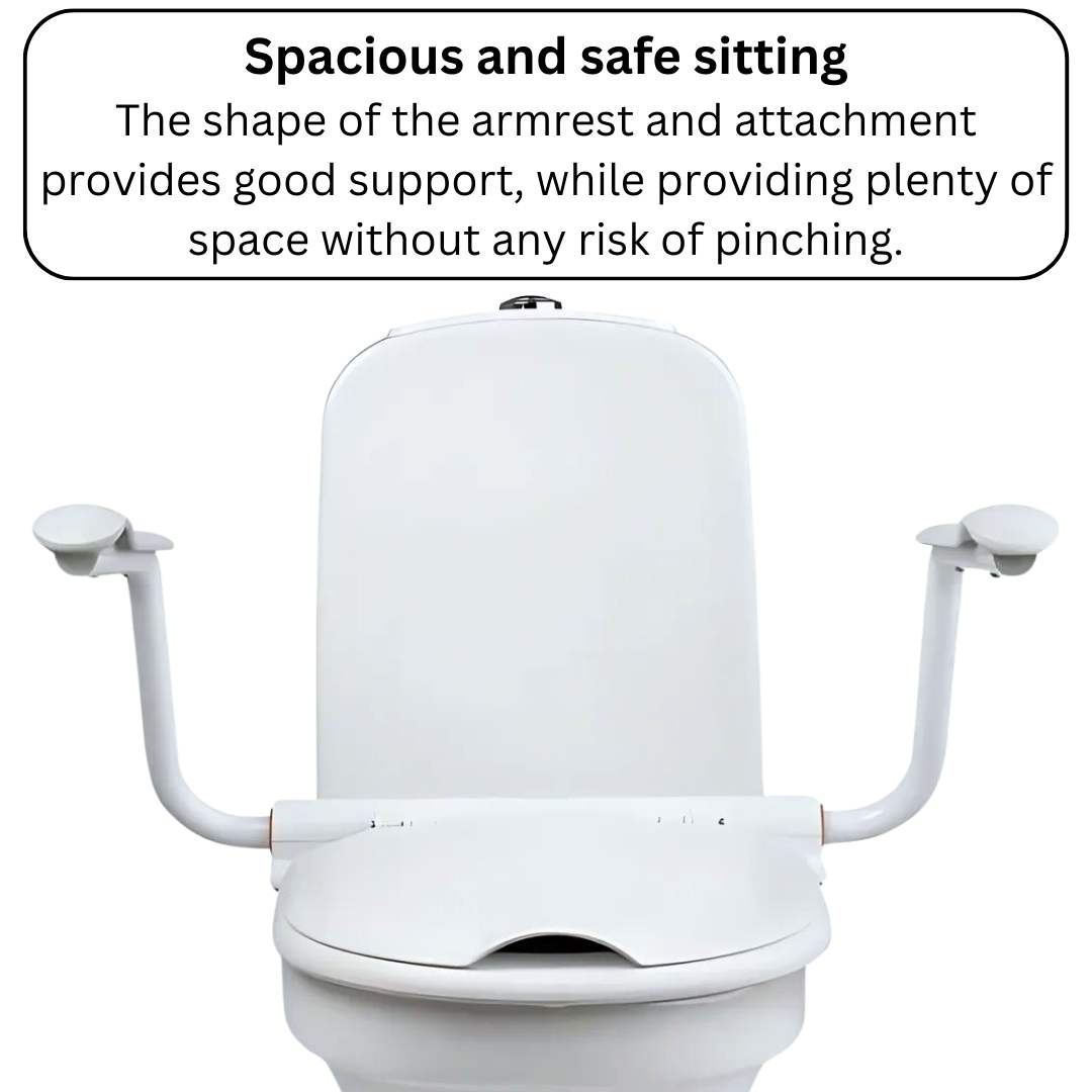 Etac supporter toilet seat with armrests explanation of the spacious and safe sitting