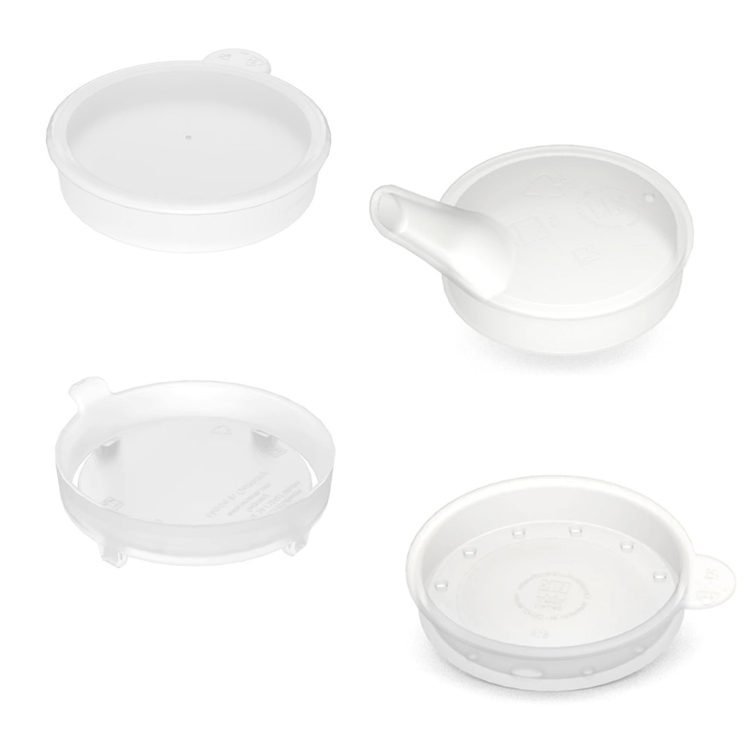 four different types of drinking lids for Ornamin mugs and cups