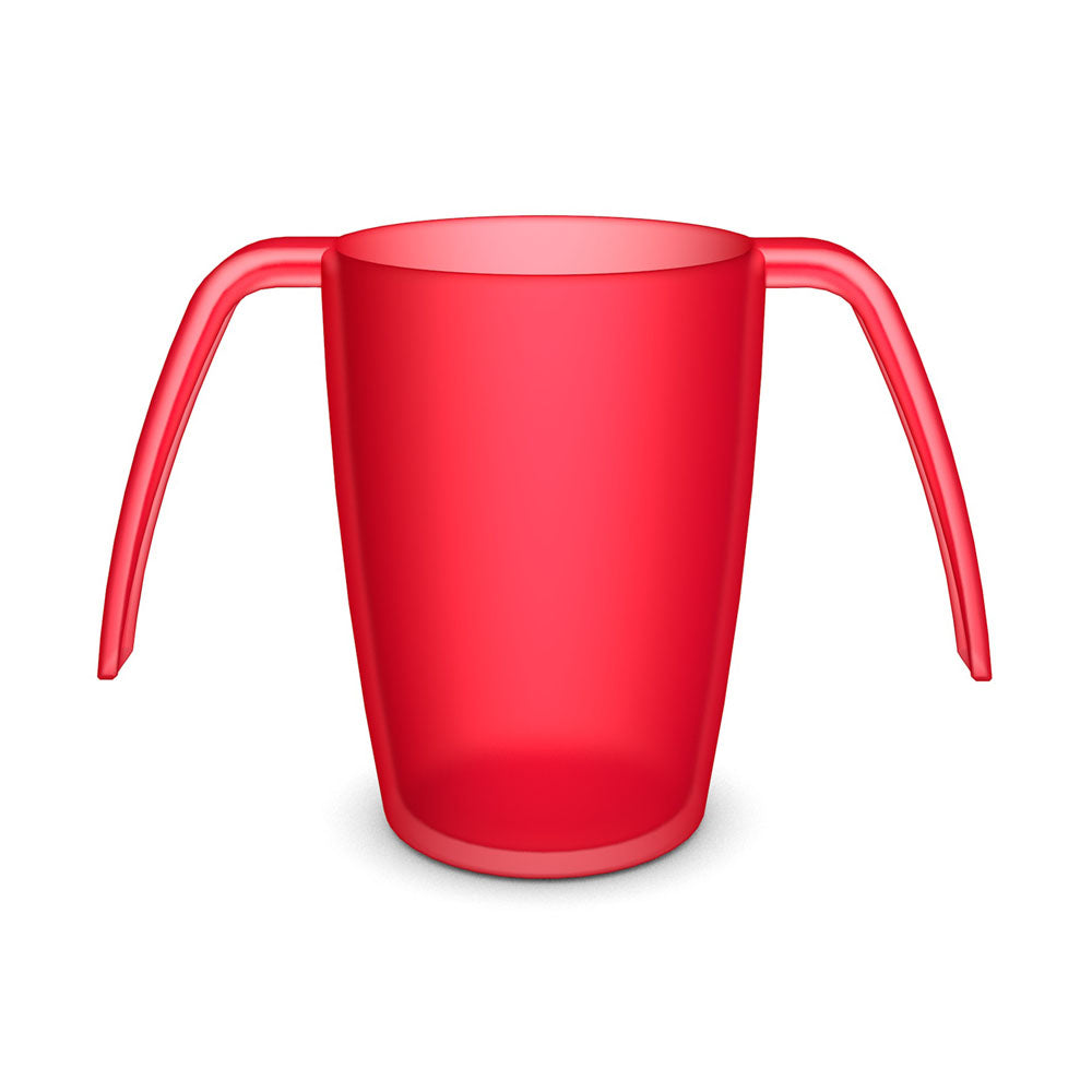 Ornamin two handled cup in red