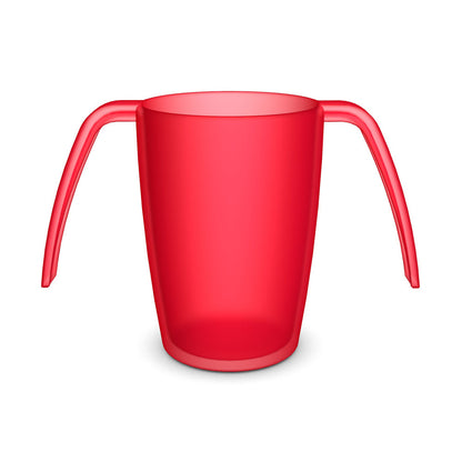 Ornamin two handled cup in red