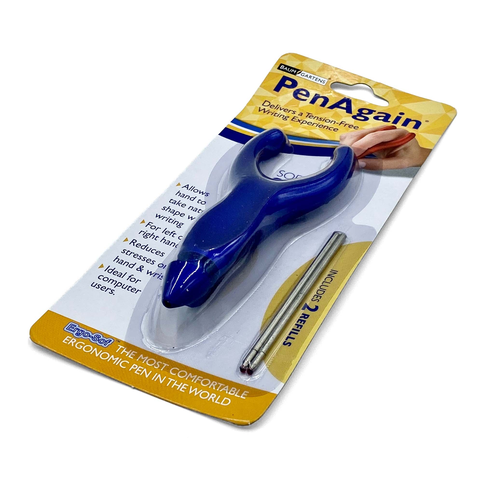 blue coloured pen for arthritic hands in packet