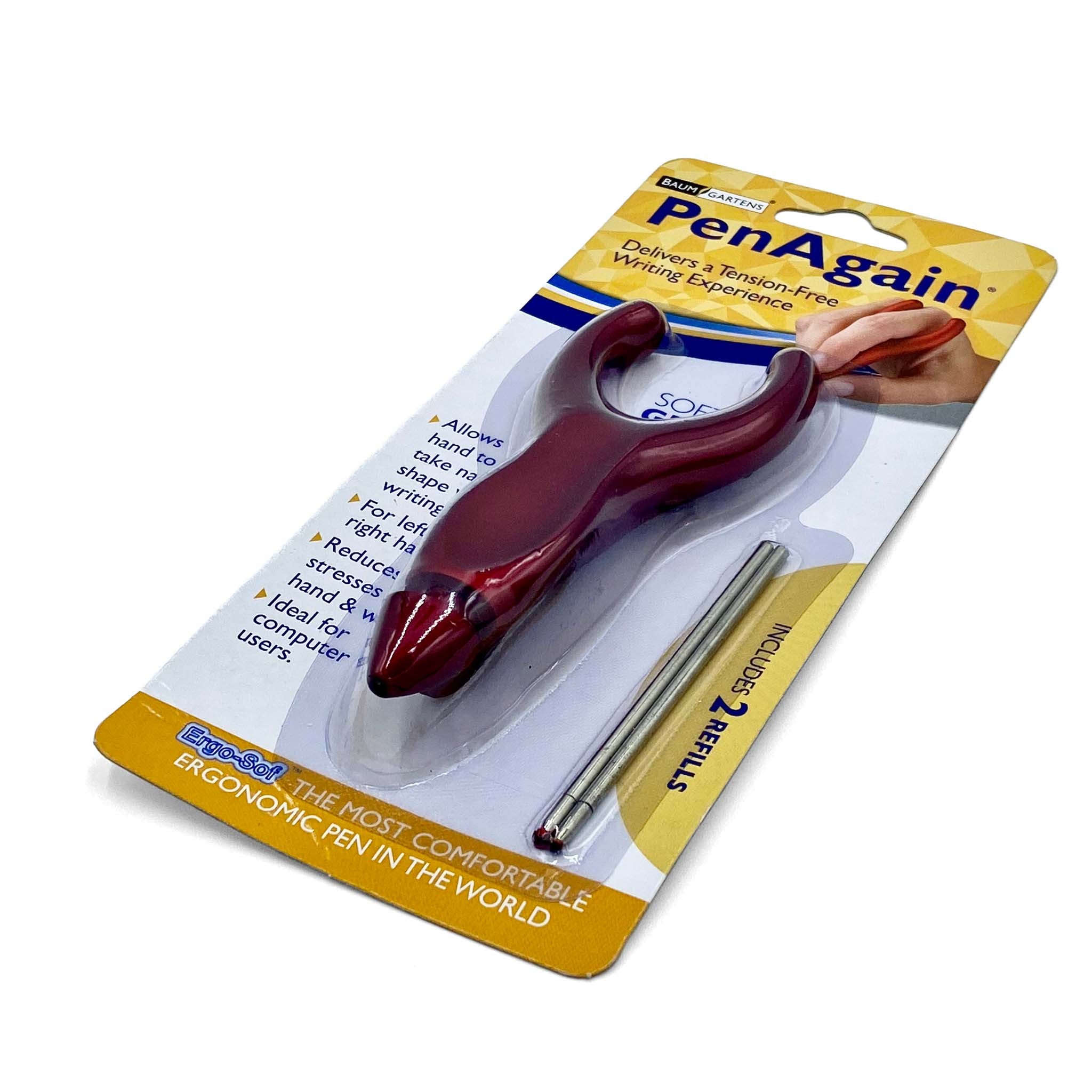 red coloured pen for arthritic hands in packet