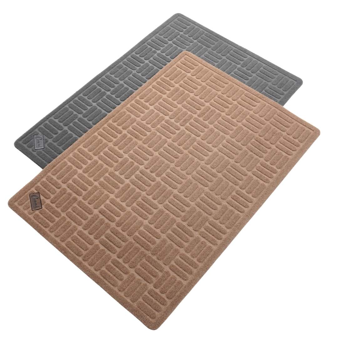 conni anti-slip non-slip mat in pebble and charcoal