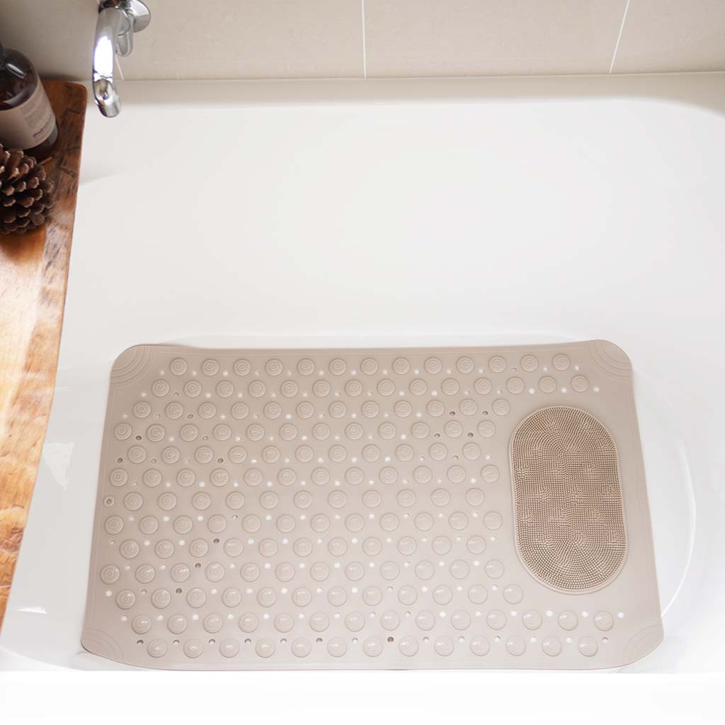 Bath mat | Non-slip bath and shower mat with foot scrubber 80cmx50cm ...
