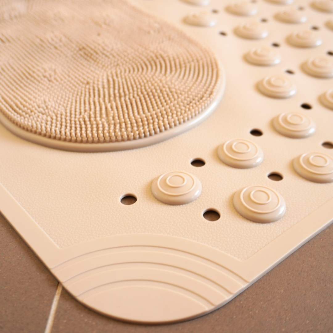 Bath mat | Non-slip bath and shower mat with foot scrubber 80cmx50cm ...