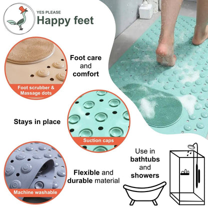 detailed view of the non-slip bath mat and shower mat