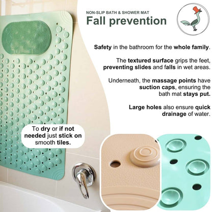 non-slip bath mat and shower mat fall prevention