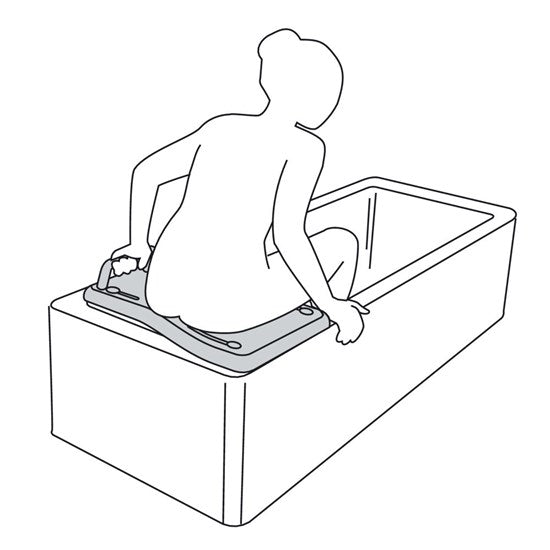 Bathtub bench functional diagram sitting in bath