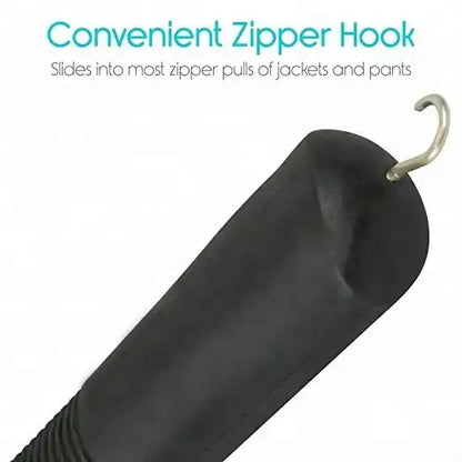 zipper puller hook at the end of the button helper