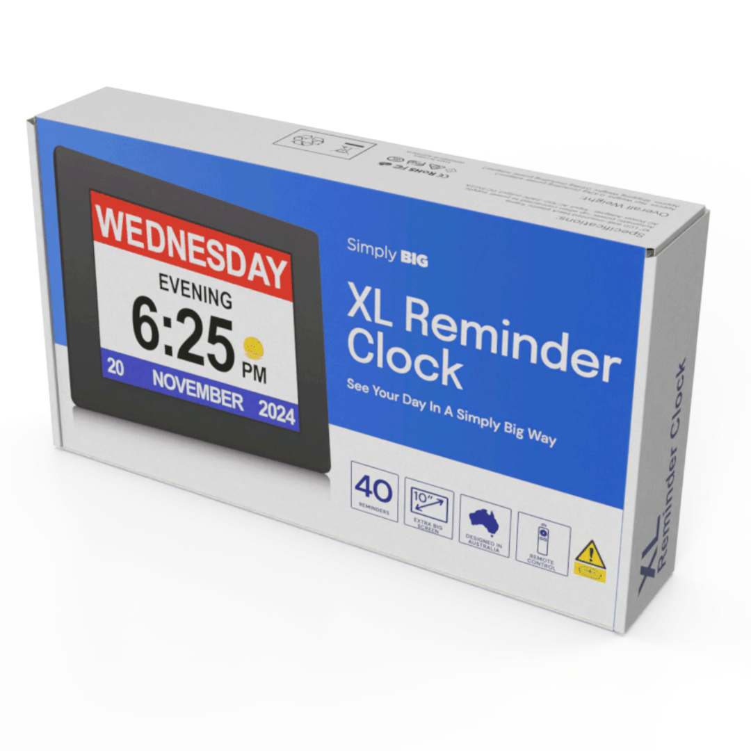 Packaging of the dementia clock with voice reminders