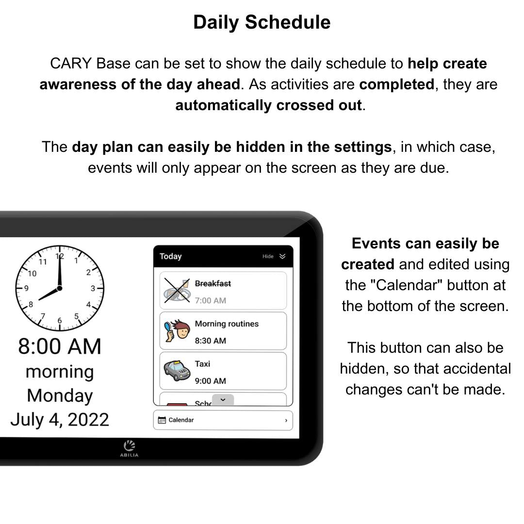 CARY Base Reminder clock daily scheduling