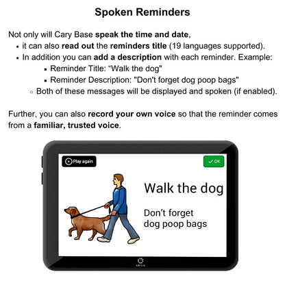 CARY Base Reminder clock spoken reminders