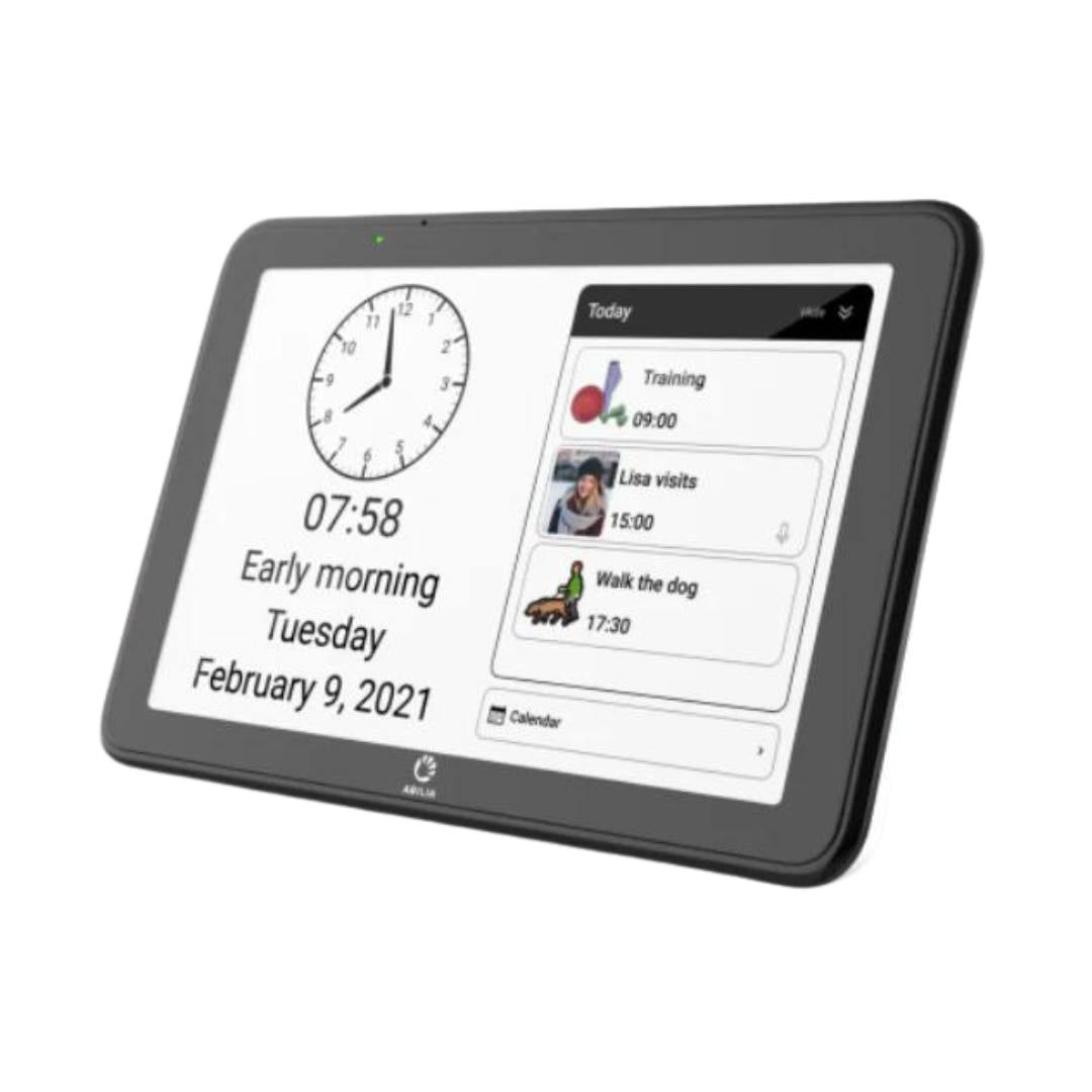 Cary base reminder clock with touchscreen