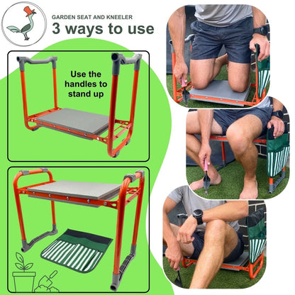 picture showing different use options of the garden seat and kneeler