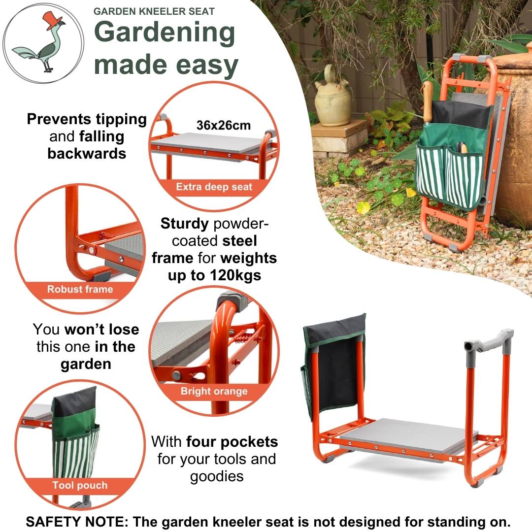 detailed view of the garden seat and kneeler
