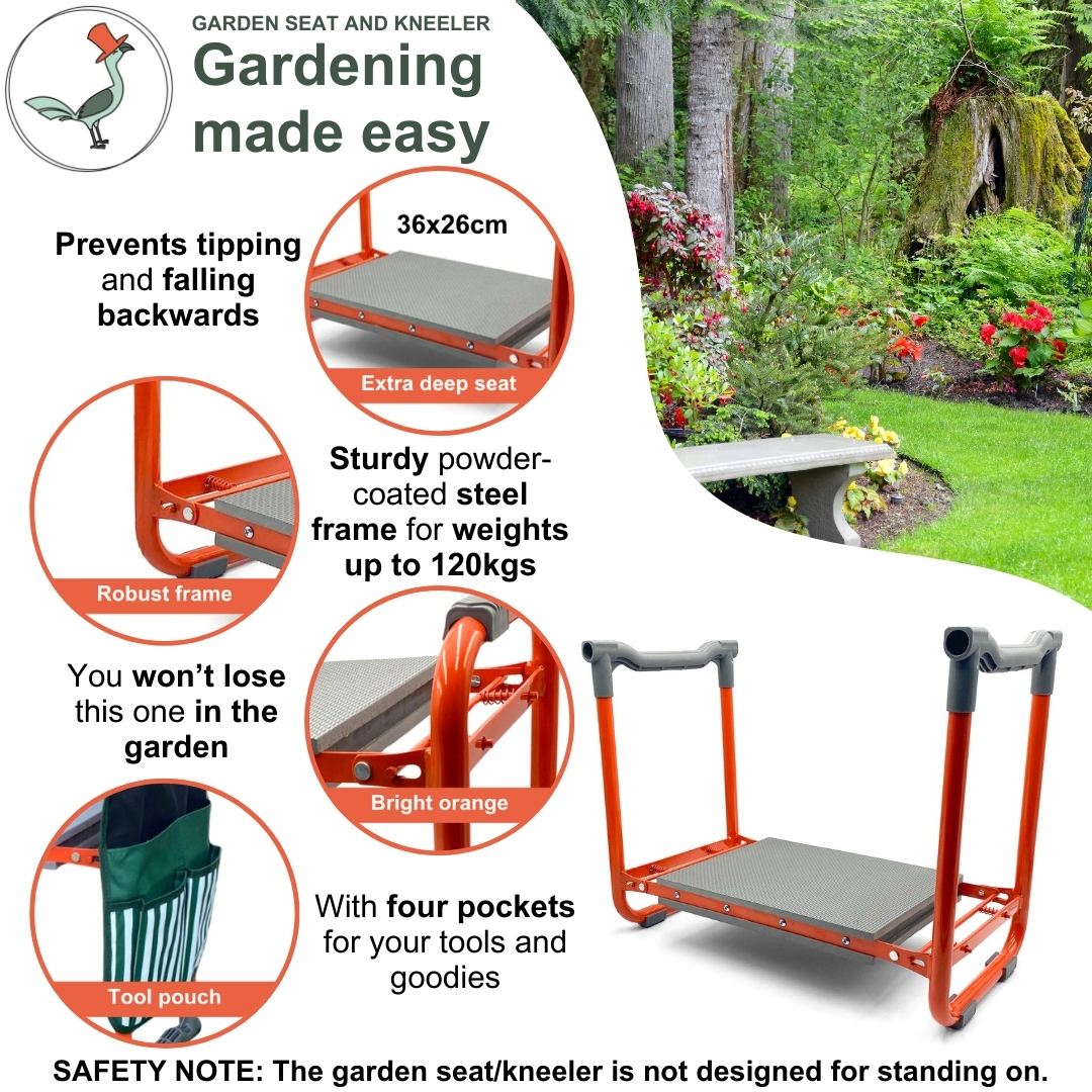 detailed view of the garden seat and kneeler