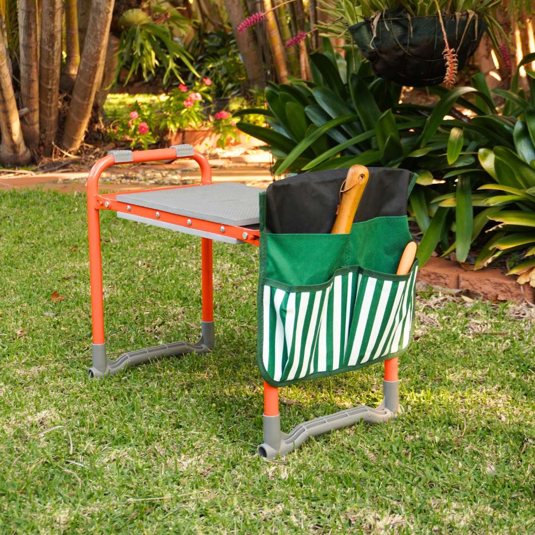 Garden kneeler and seat in garden